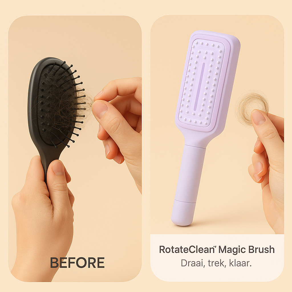 RotateClean™ Magic Brush – Draai, Klik & Haar Is Weg