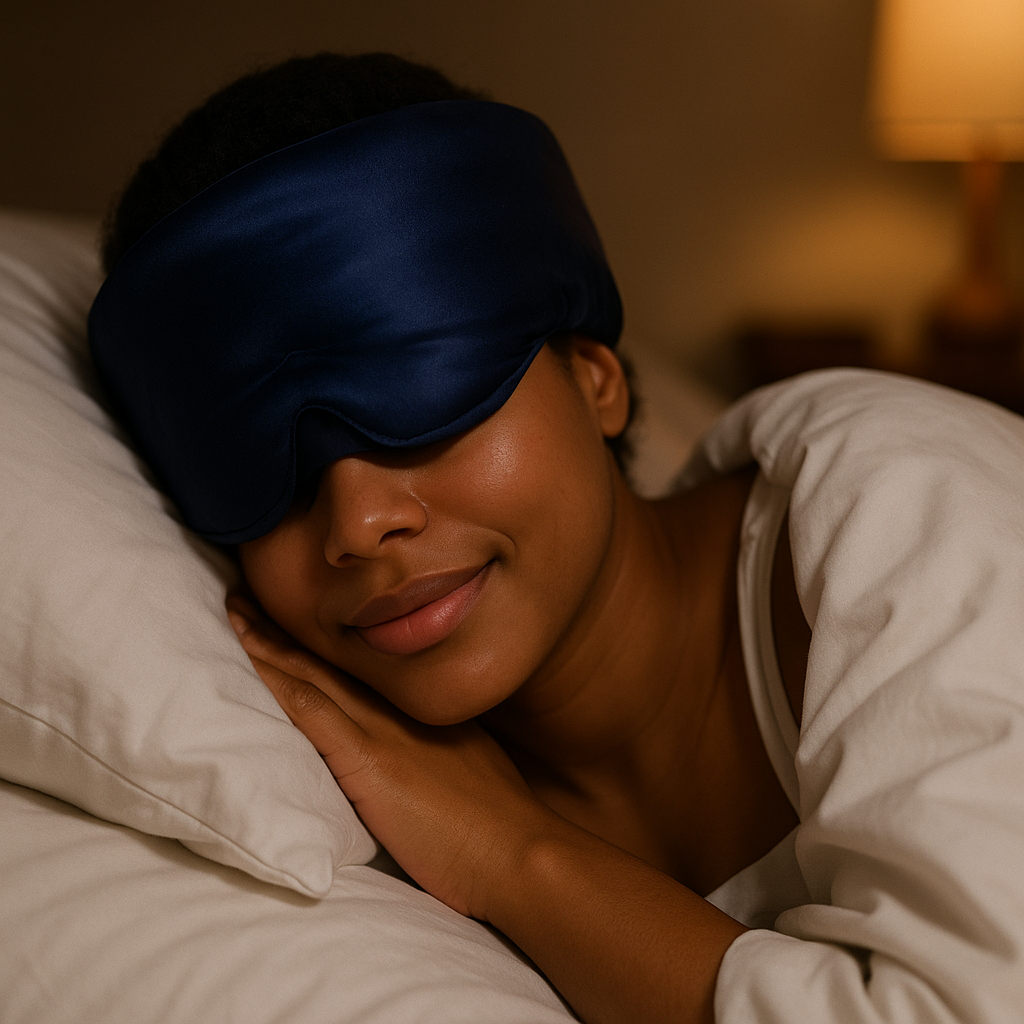 Zijde Slaapmasker – Ultieme Verduistering & Haarbescherming – Perfect voor Moeizame Slapers